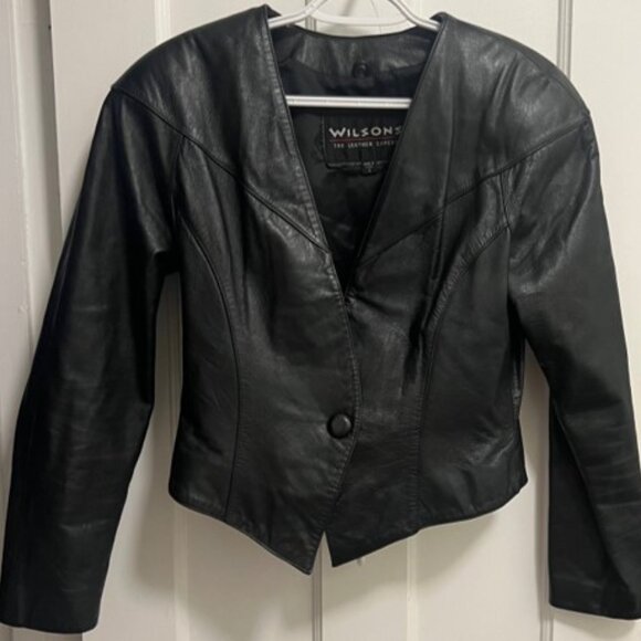 Women's vintage Wilson Leather cropped Jacket Size small - Picture 1 of 9